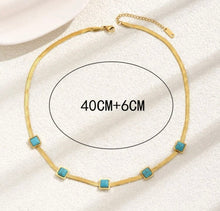 Load image into Gallery viewer, Square turquoise Necklace