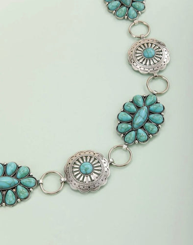Turquoise cluster/concho belt