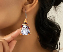 Load image into Gallery viewer, Acrylic Halloween Ghost Witches Earrings