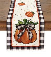 Load image into Gallery viewer, Checkered Pumpkin Table Runner