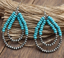 Load image into Gallery viewer, Double Navajo pearl teardrop earrings