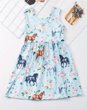 Load image into Gallery viewer, Blue Horse dress