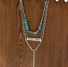 Load image into Gallery viewer, Layered Bar Charm necklaces