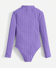 Load image into Gallery viewer, Purple Mock neck Bodysuits