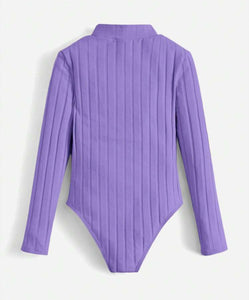 Purple Mock neck Bodysuits