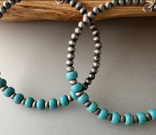 Load image into Gallery viewer, Navajo Pearl Dangle Hoops