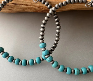 Navajo Pearl Dangle Hoops