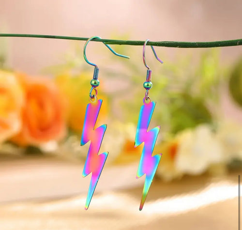Gradient Lightening bolt earrings