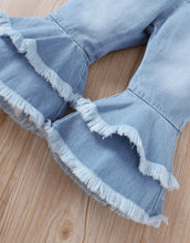 Load image into Gallery viewer, Ruffle (double)bottom flare jeans