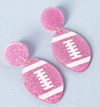 Load image into Gallery viewer, Pink football earrings