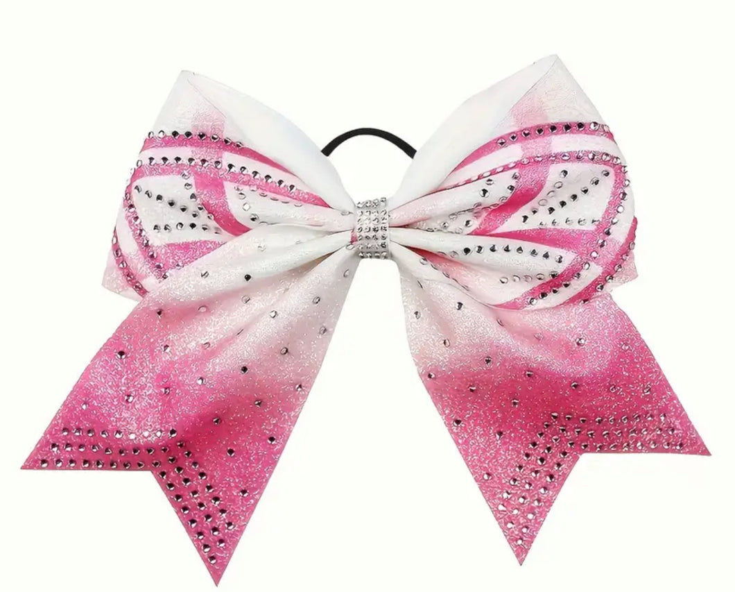 Sparkling Pink Bow Rubber Band