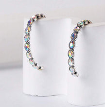 Load image into Gallery viewer, Western Iridescent/Stone hoops