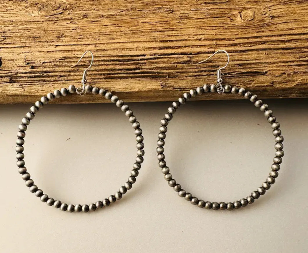 Navajo Pearl Dangle Hoops