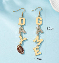 Load image into Gallery viewer, Large Football Dangle Game Day earrings