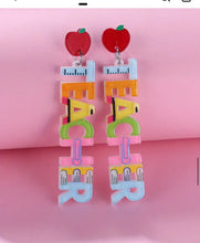 Load image into Gallery viewer, Dangle Teacher Earrings