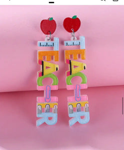 Dangle Teacher Earrings