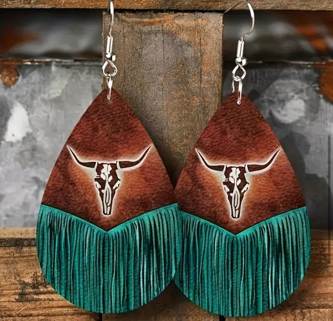 Waterdrop Bullhead Earrings