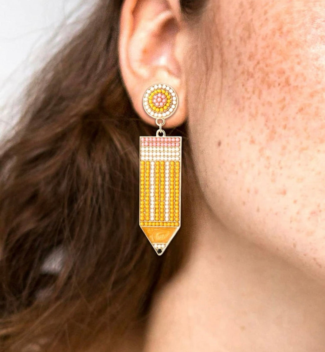 Beaded Pencil earrings
