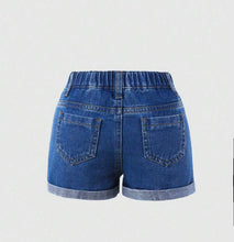 Load image into Gallery viewer, Rolled hem distressed jean shorts