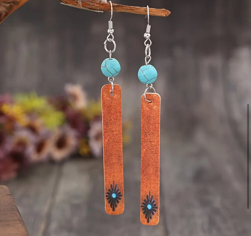 Faux Leather Bar earrings