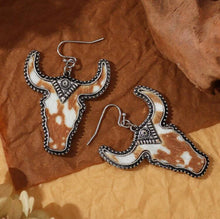 Load image into Gallery viewer, Western Cow head Earrings