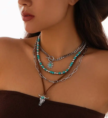 4 Pc Western Necklace Set