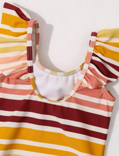 Load image into Gallery viewer, Brown striped swimsuit