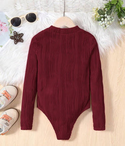 Wavy Mock neck Bodysuits