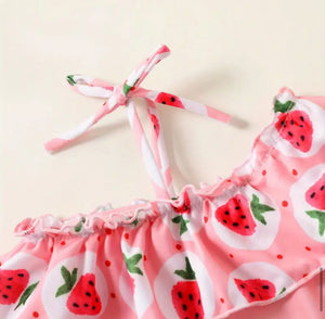 Ruffled Strawberry Swimsuit