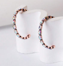 Load image into Gallery viewer, Western Iridescent/Stone hoops