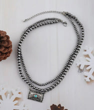 Load image into Gallery viewer, Navajo pearl layered  bar necklace