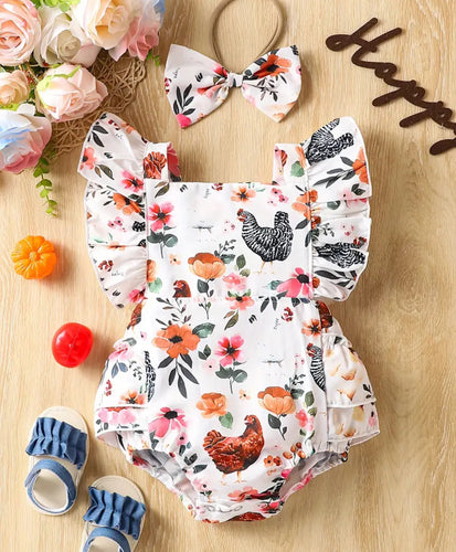 Chicken Onesie/Headbow