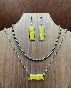 Bar Necklace/Earring Set