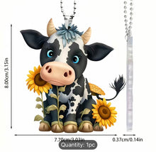 Load image into Gallery viewer, Sunflower Cow Car Charm