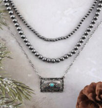 Load image into Gallery viewer, Navajo pearl layered  bar necklace