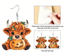 Load image into Gallery viewer, Acrylic Halloween Cow Earrings