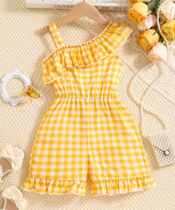 Checkered Ruffled Romper
