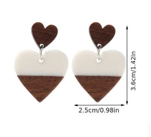 Load image into Gallery viewer, Post Double Dangle heart Earrings