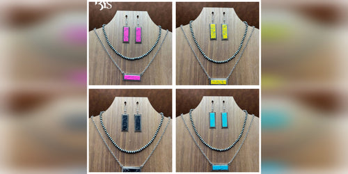 Bar Necklace/Earring Set
