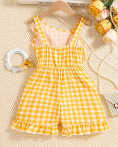 Checkered Ruffled Romper