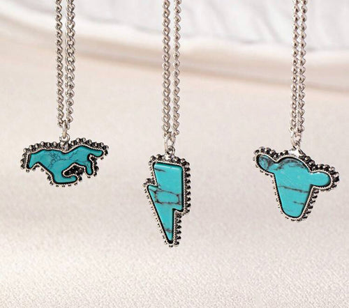 Turquoise Charm chain necklace