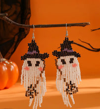 Load image into Gallery viewer, Witch Ghost Beaded Earrings