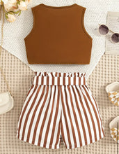 Load image into Gallery viewer, Striped Sleeveless top/Short outfit