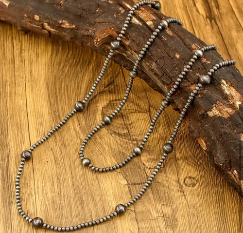 Long Double Strand Navajo Pearl Necklace