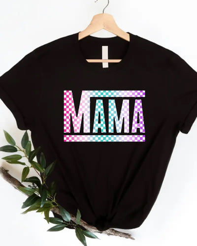Rainbow Checkered Mama Tee