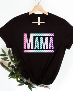 Rainbow Checkered Mama Tee