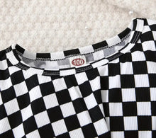 Load image into Gallery viewer, Knitted Hem Checkered Outfit