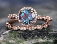 Load image into Gallery viewer, Blue Rhinestone ring set