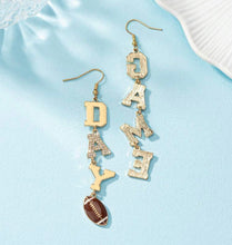 Load image into Gallery viewer, Large Football Dangle Game Day earrings