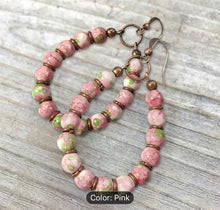 Load image into Gallery viewer, Natural Stone Hoops